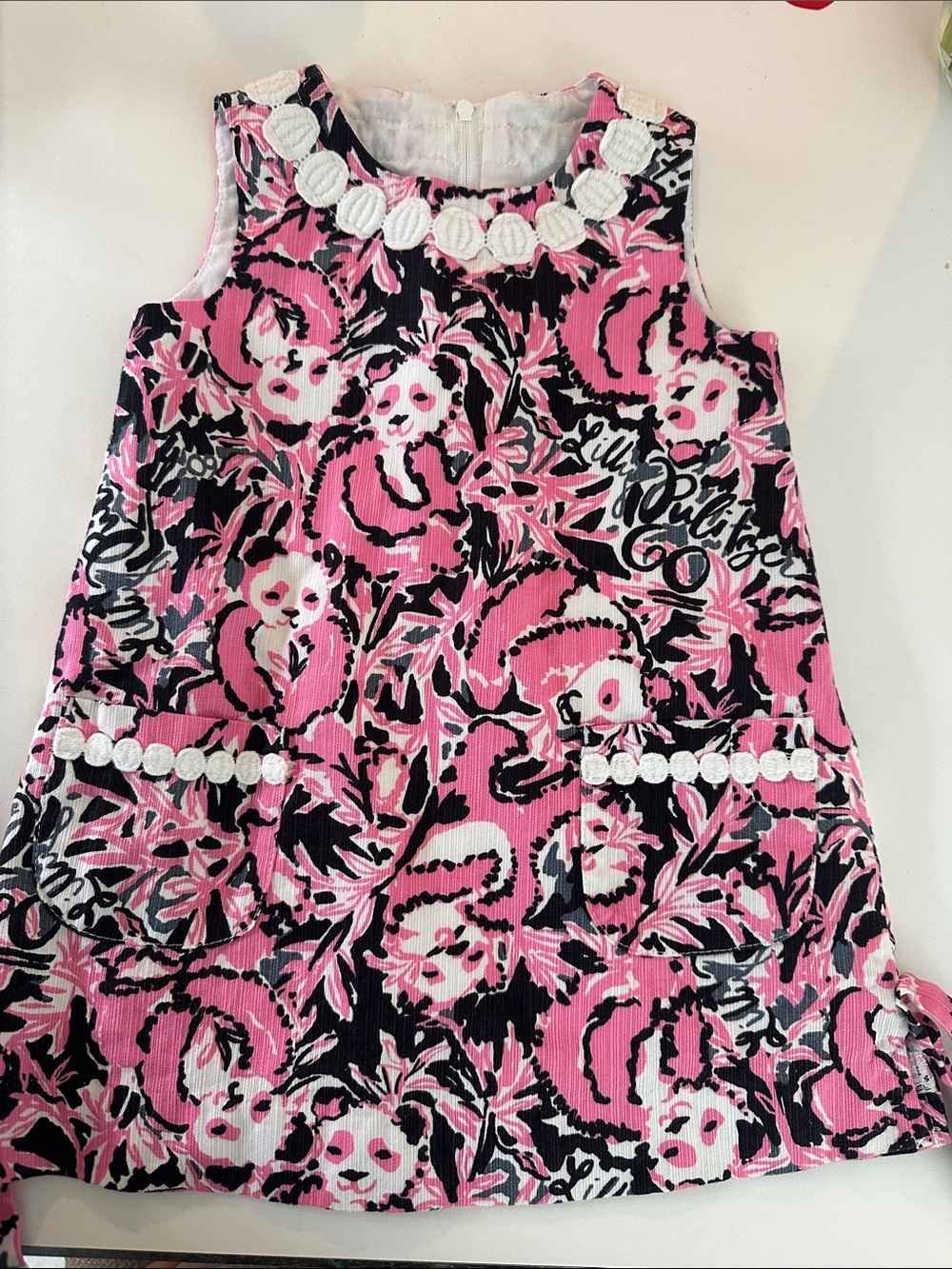 Lilly Pulitzer panda shift dress girl toddler 2 hanging with my boo 2t